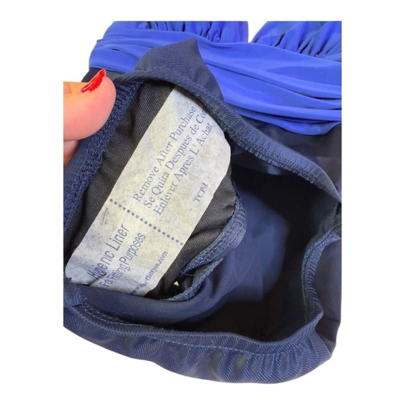 MagicSuit Tummy Control Halter Cinched Waist Colorblock Twilight Blue Size 8 - Picture 5 of 16